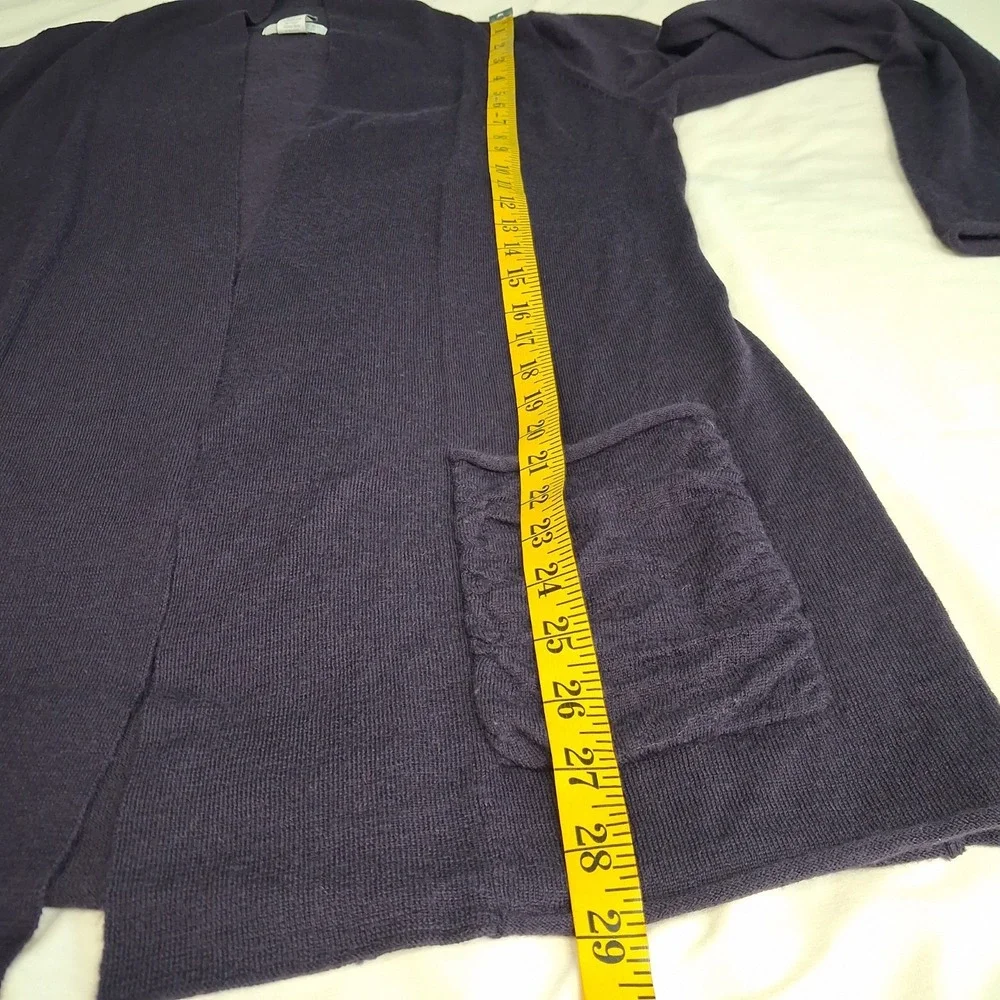 Tweeds Women's Cardigan Medium 100%  Merino Wool‎ Sweater Deep Purple Navy